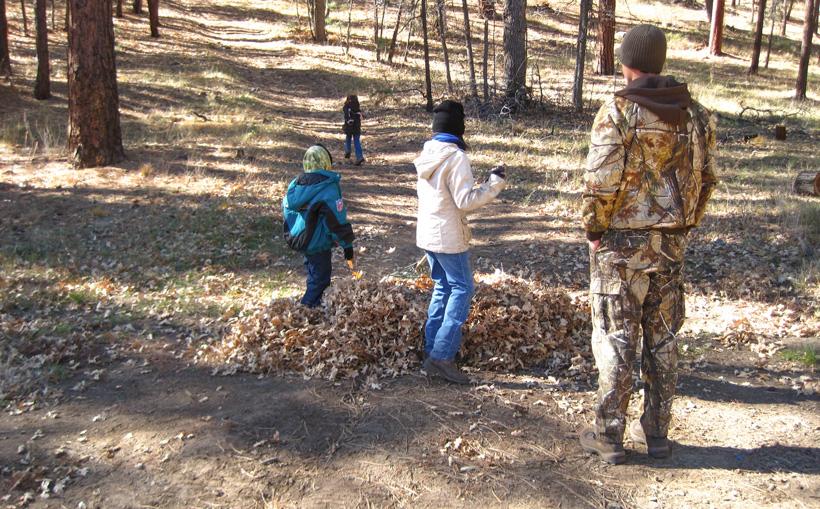 Taking family members outdoors