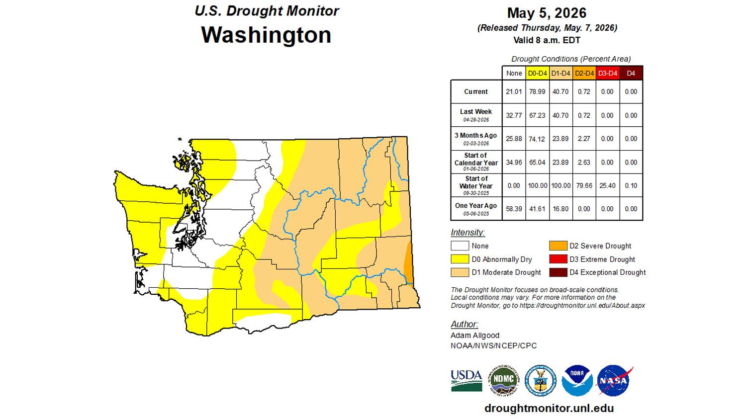 Washington early May 2026 drought status map