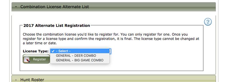 2017 montana combination license alternate list