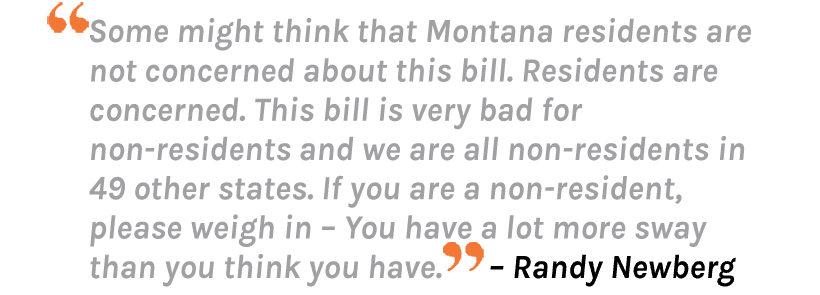 Randy newberg quote on montana senate bill 143
