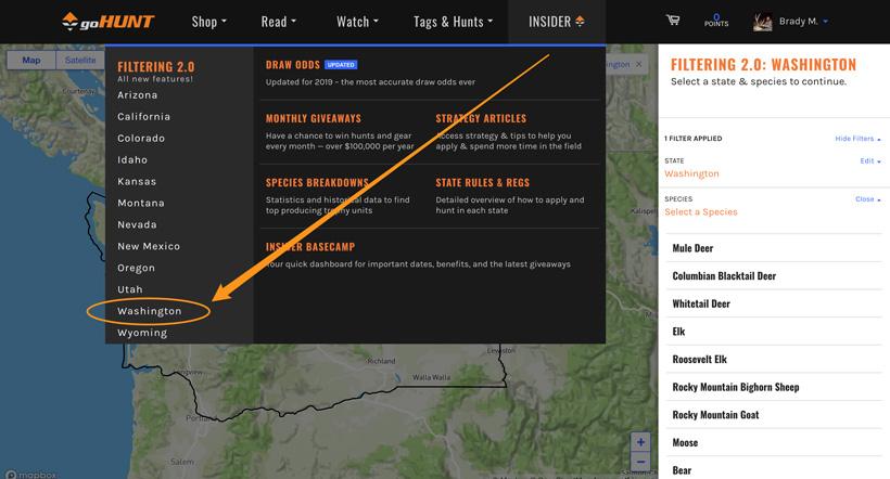 Washington hunt data added to gohunt filtering 2