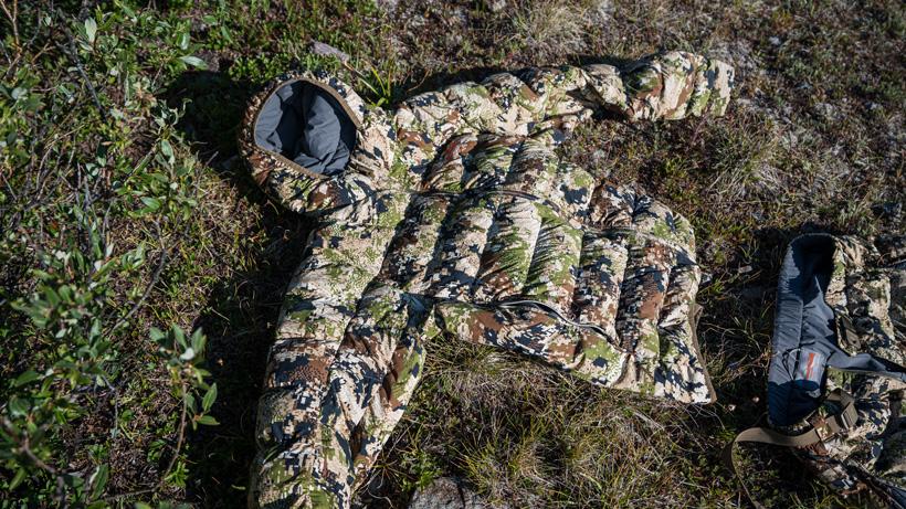 Sitka kelvin lite down jacket while scouting