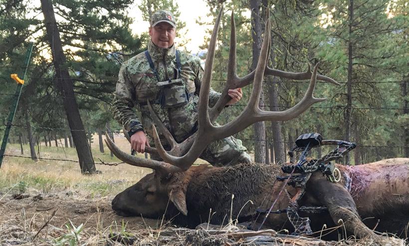 Andrew douglas with his washington archery bull elk