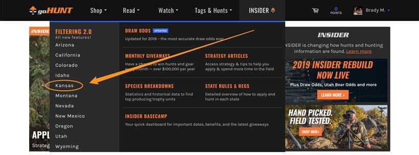 Kansas hunting research tools on filtering 2