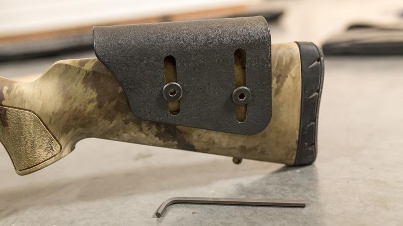 Putting the raised cheek piece on rifle stock