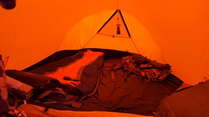 Sleeping section of the tent