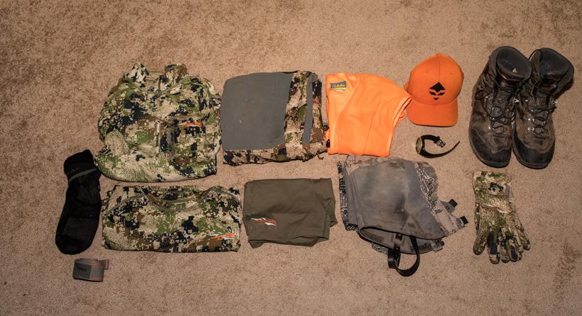 Late season hunting clothing worn