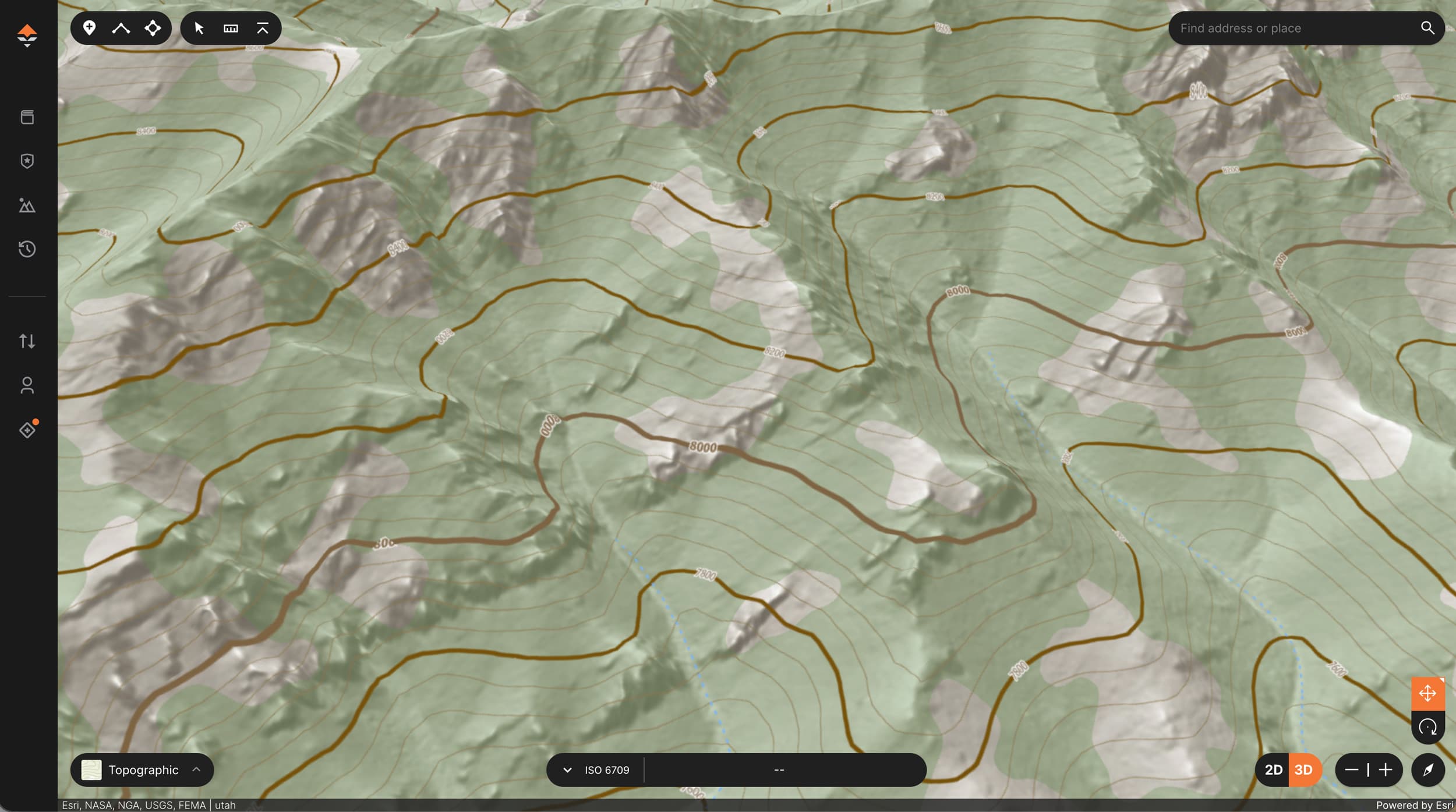 Viewing topographic map on GOHUNT Maps