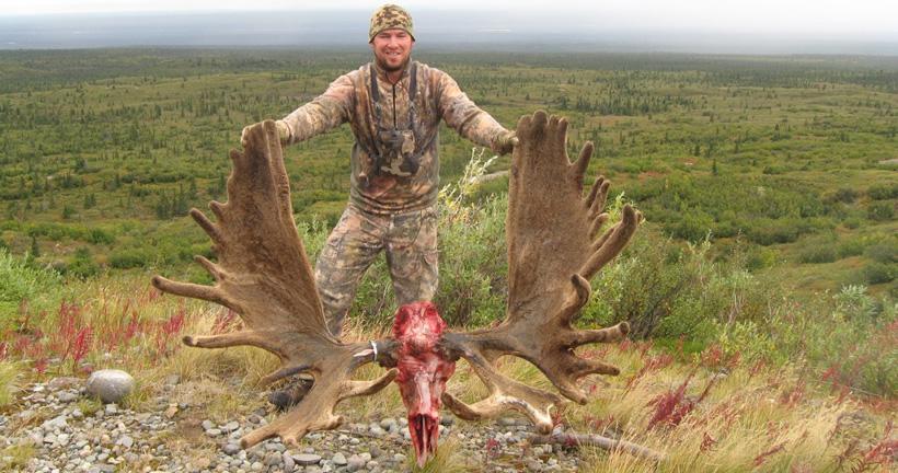 Ben lindgren with his alaska velvet bull moose