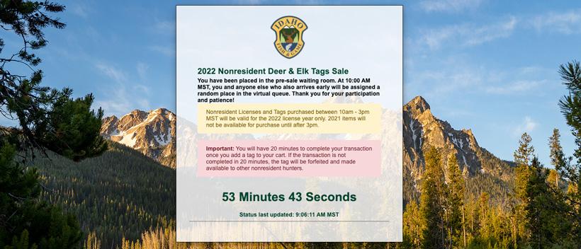 Tactics for Idaho's 2024 nonresident OTC general season elk and deer tag sale date - 4