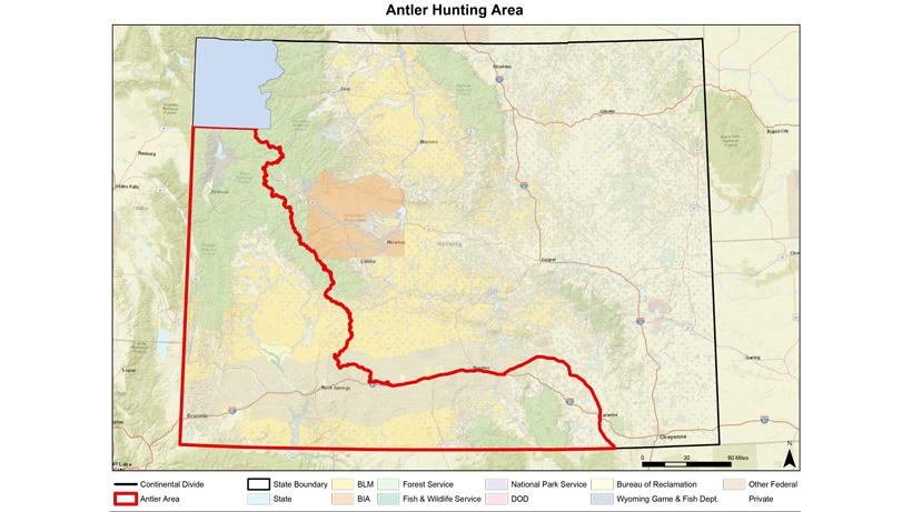 Wyoming shed antler map zone