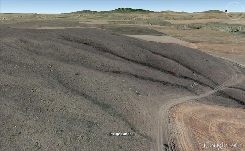 Elevation exaggeration of flat terrain large