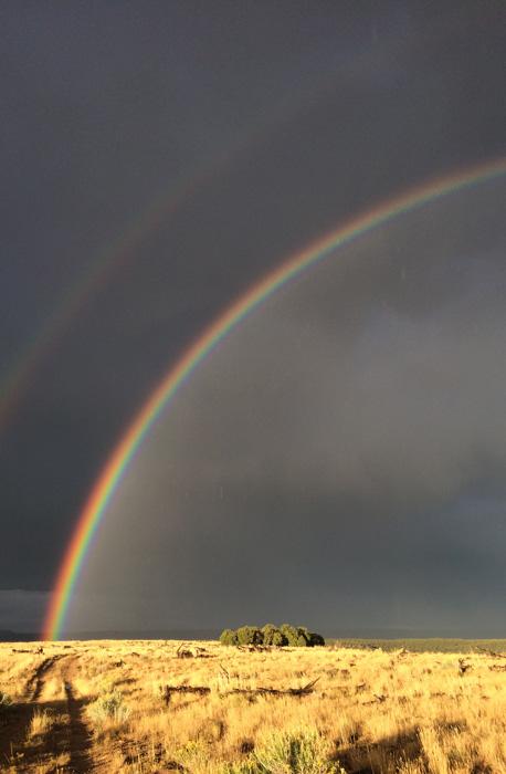 Double rainbow after Utah rainstorm