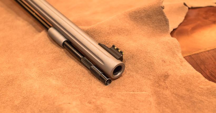 Stock front sight on a muzzleloader