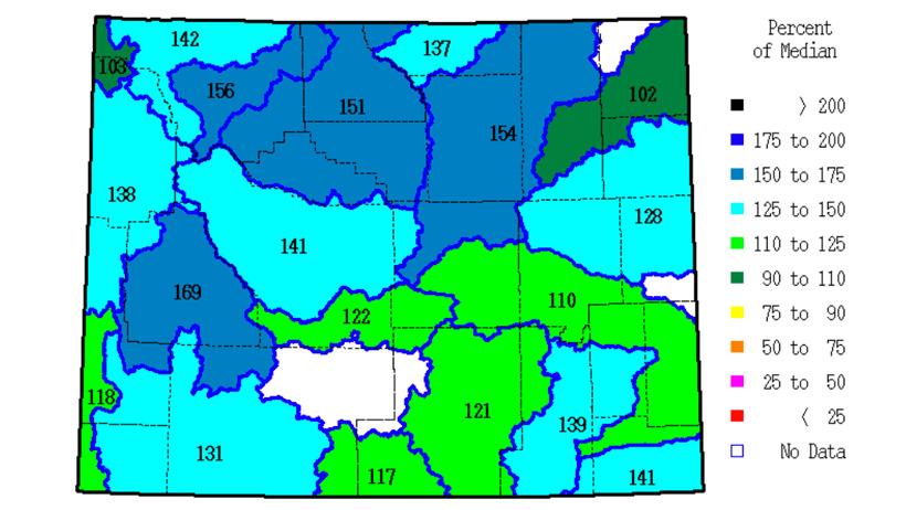 March 2014 snow water equivalent for wyoming