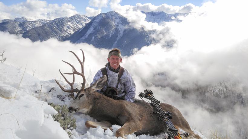 Zach davis with his utah extended archery mule deer buck