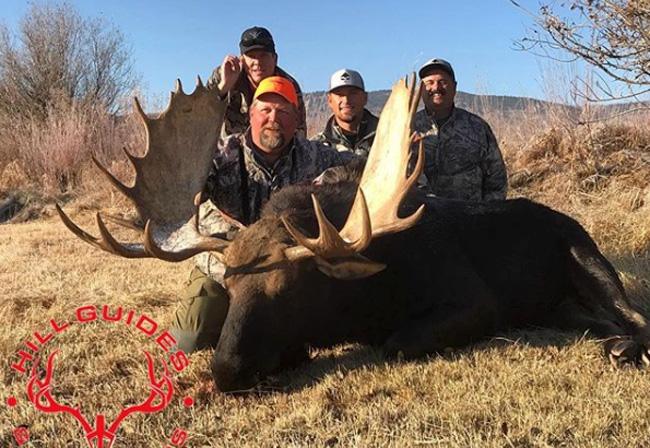 Colorado bull moose taken with hill guides and outfitters