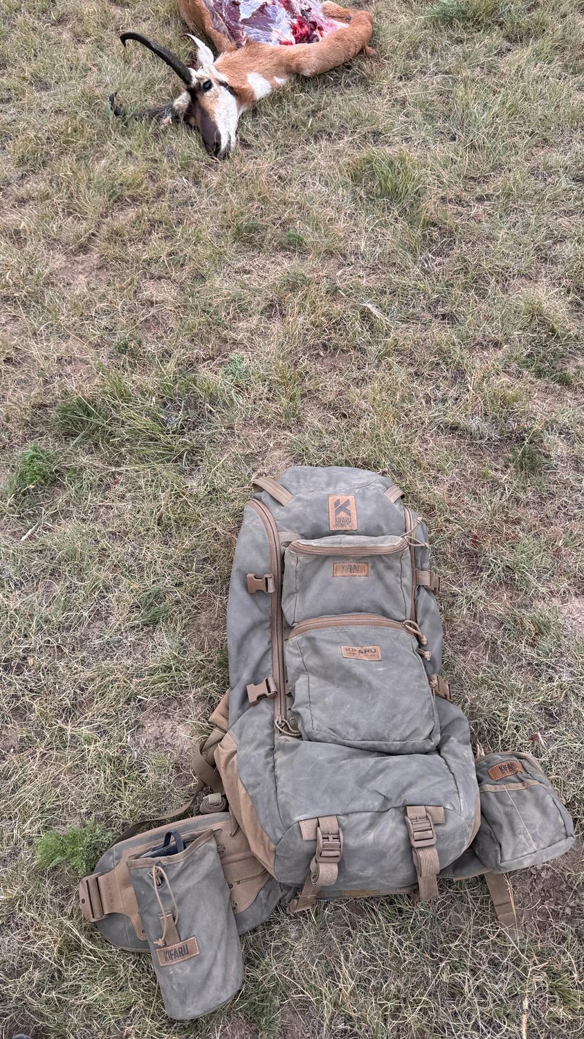 Kifaru 22 Mag backpack on antelope hunt