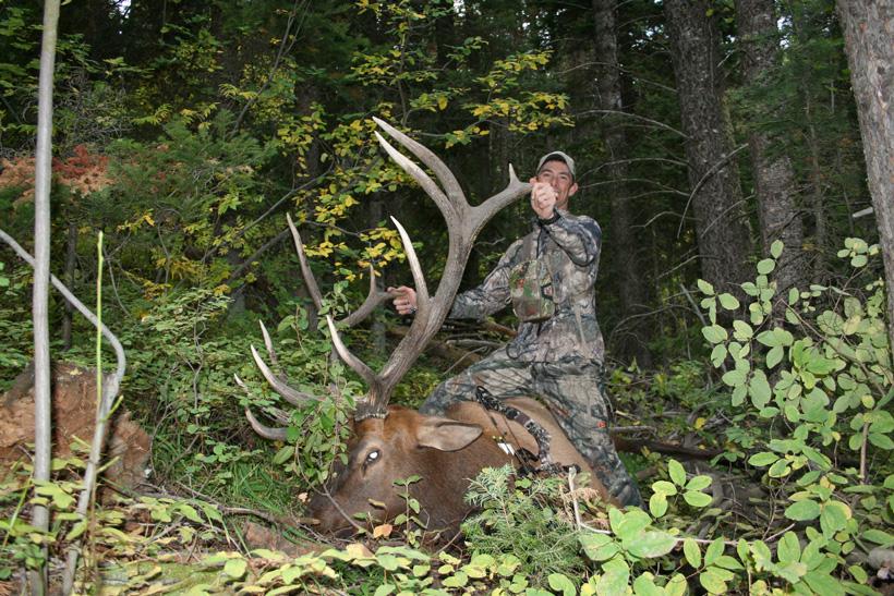 Eric Baler with a massive OTC Idaho archery bull elk