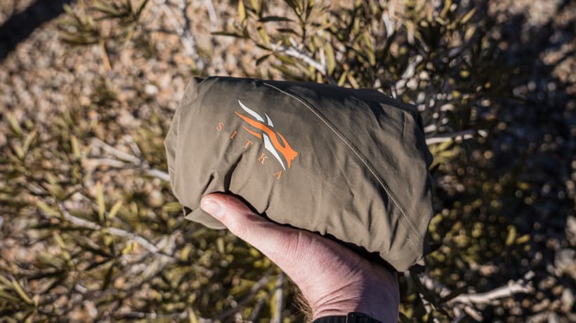Packability of sitka dew point rain jacket