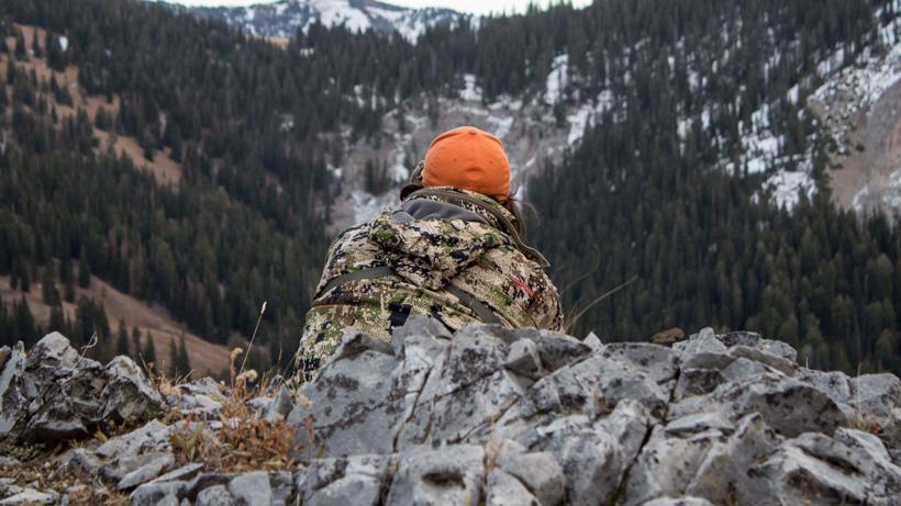 Glassing for bulls in dark timber