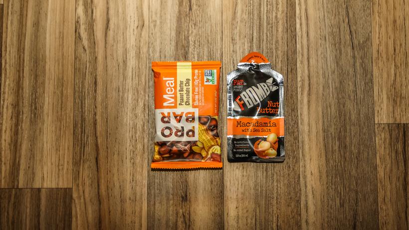 Backcountry lunch probar meal and fbomb nut butter for hunting