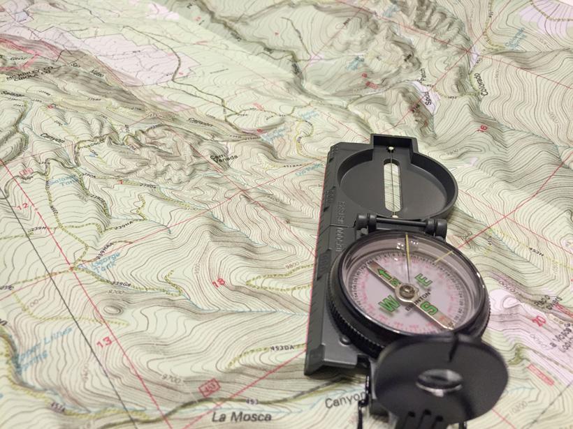 Compass orienting photo