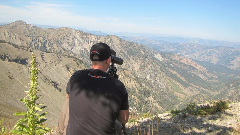 Steve Barker glassing for Wyoming mule deer
