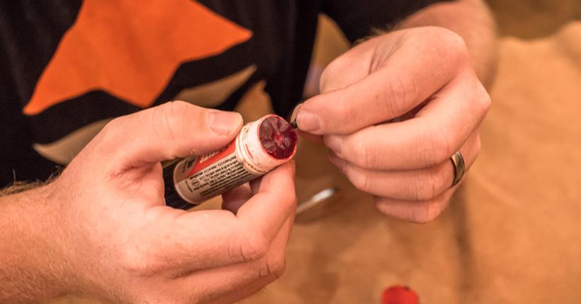 Applying Loctite to sight screws