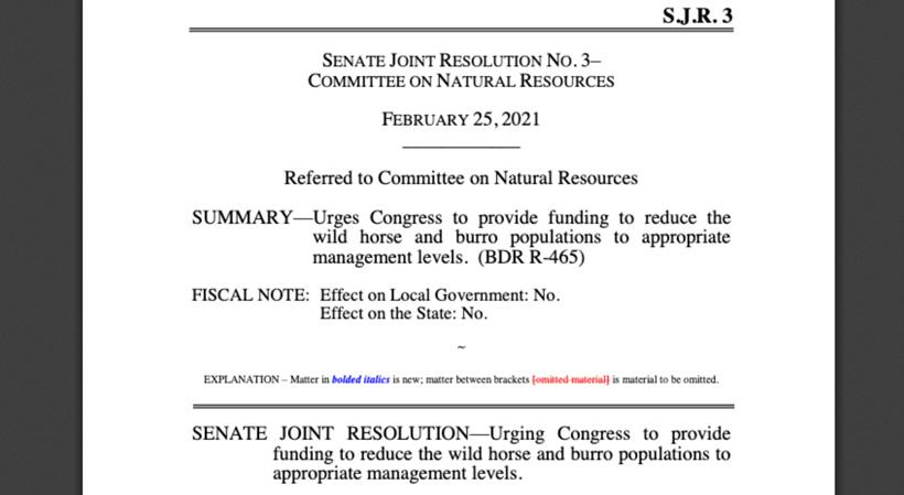 Sjr3 reduce feral horse and burro populations