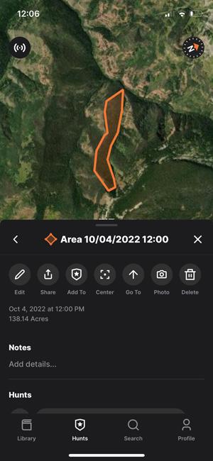 Polygon on gohunt maps mobile app synced over from web