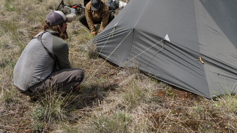 A uniquely designed guyout method on the PEAX Solitude 4 Tipi