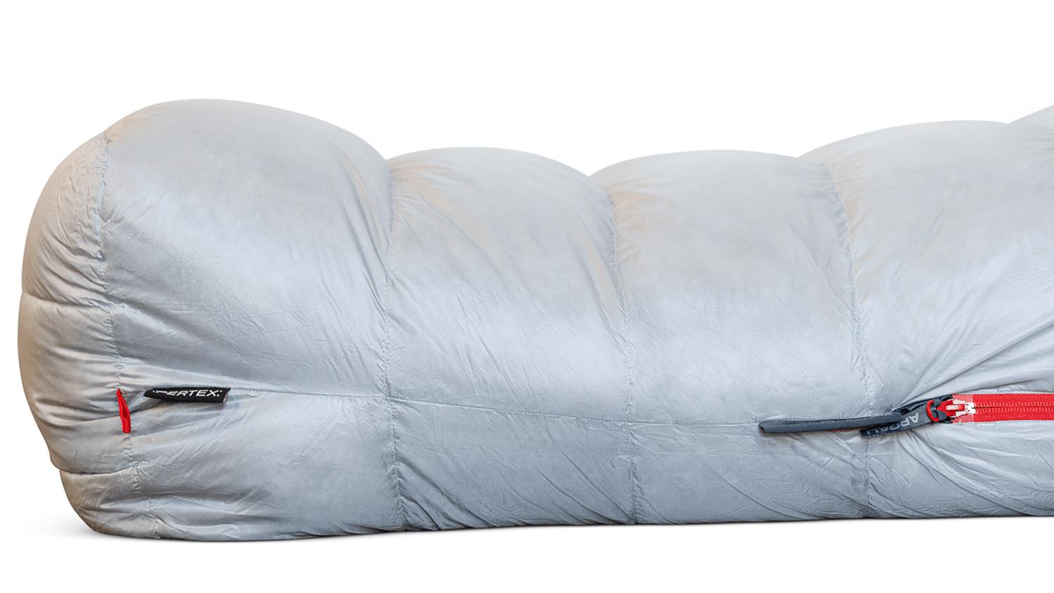 Footbox and baffle design of the Argali Alpine sleeping bag