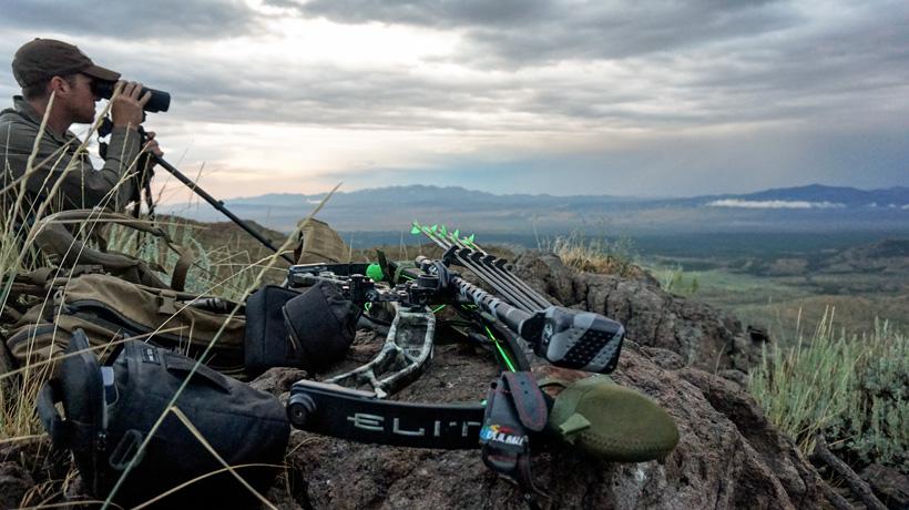 Glassing for elk in nevada with elite bow