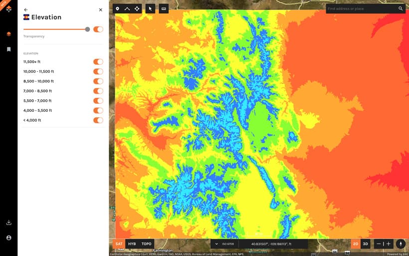 Distance Hunt Map Using elevation bands on GOHUNT Maps to locate key mule deer areas ...
