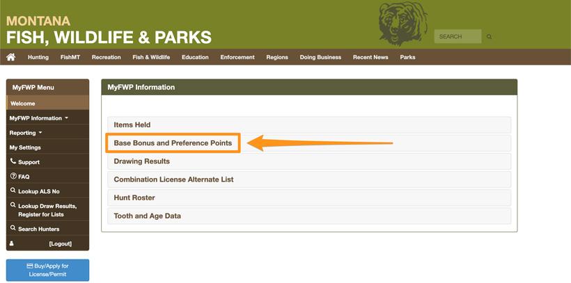 How to look up your Montana bonus and preference points // GOHUNT. The ...